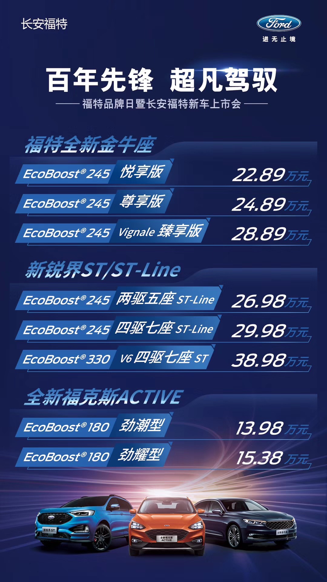 福特品牌日连发四款新车 售价1398万元起(图2)
