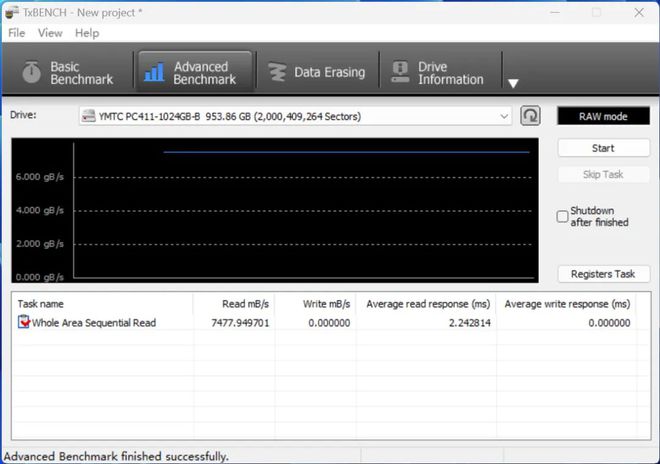 速度突破7400MBs、没有散热片也能稳定输出！长江存储PC411商用消费级固态硬盘测试(图17)